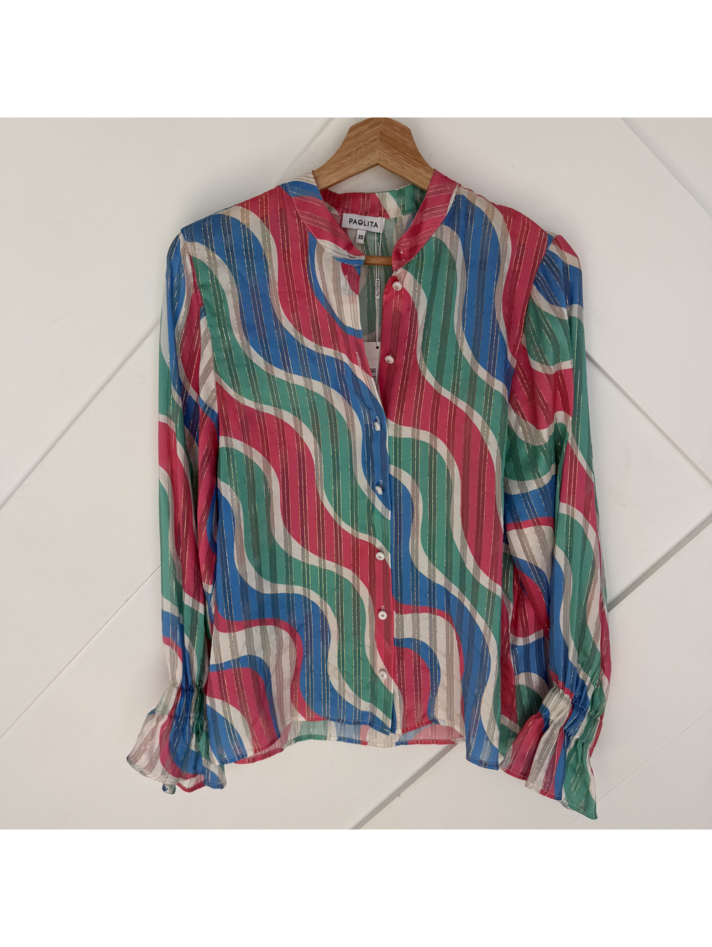 Paolita Adrienne Multi-Color Silk Shirt Size XS